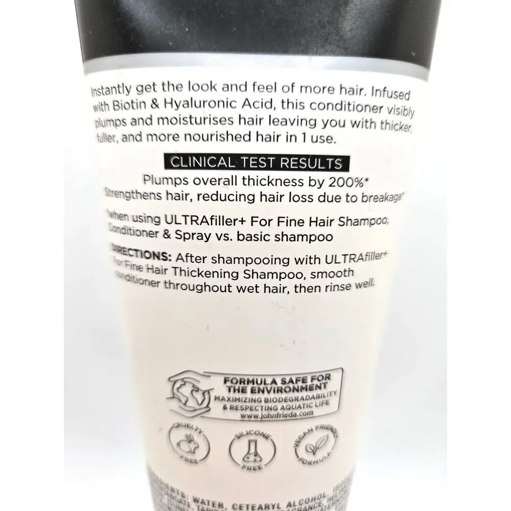 NEW John Frieda Ultra Filler+ for Fine Hair Thickening Conditioner 10 Fl Oz
